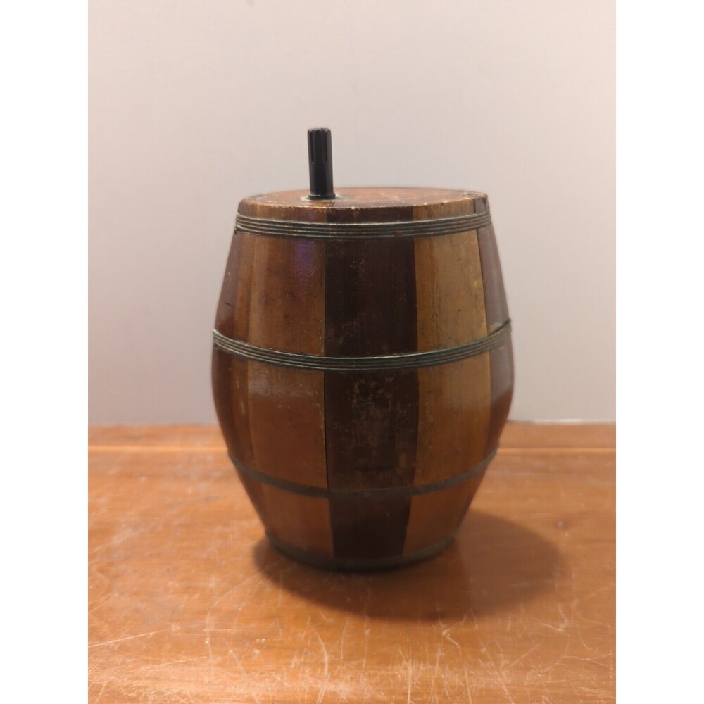 Early Barrel Antique Primitive Wood Small Barrel Cask Keg Canteen